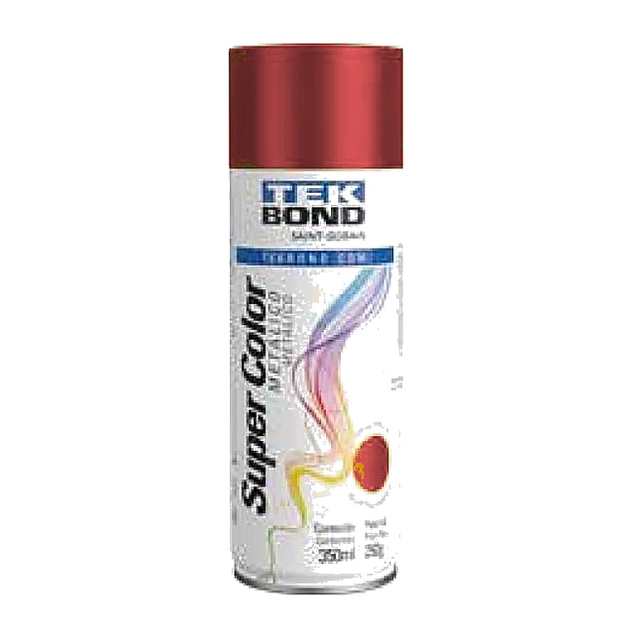 Tinta spray Super Color metálico vermelho 350 ml Tekbond