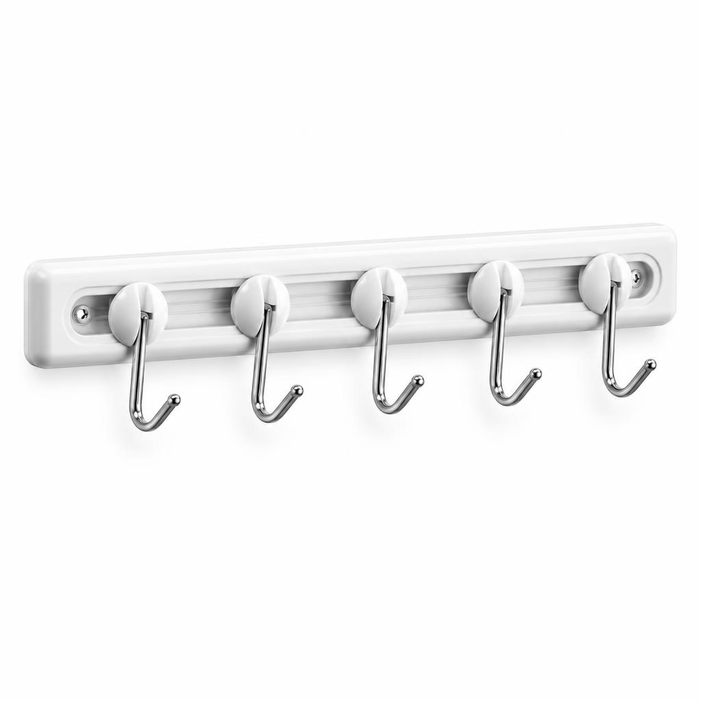 Cabideiro adesivo 5 ganchos metal 0,5 kg Atlas