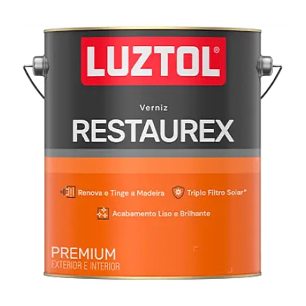 Verniz Premium Restaurex brilhante mogno galão 3,6 L Luztol