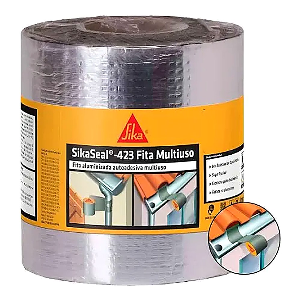 Manta asfáltica aluminizada SikaSeal-423 Fita Multiuso 5 cm x 10 m Sika