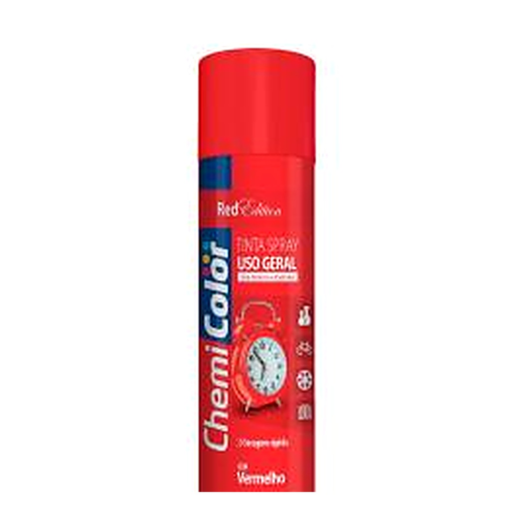 Tinta spray uso geral vermelho 400 ml Chemicolor