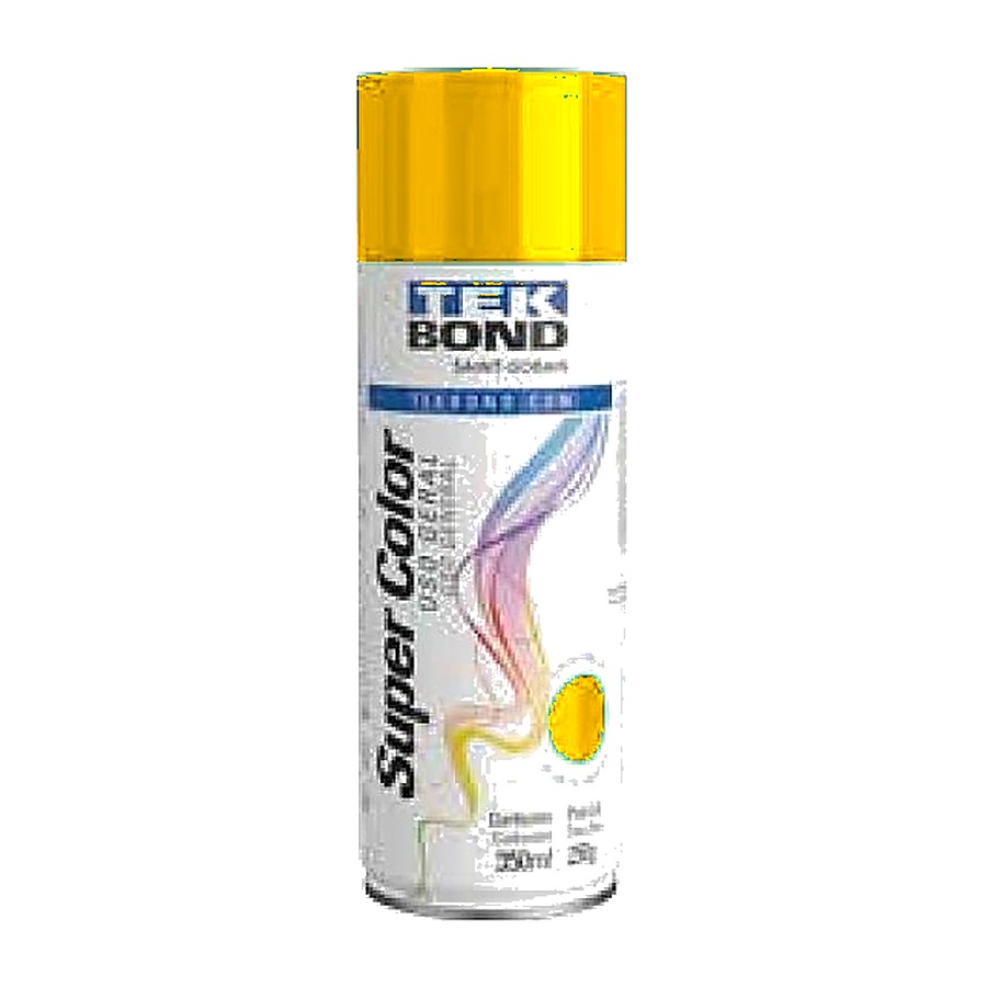 Tinta spray Super Color uso geral amarelo 350 ml Tekbond