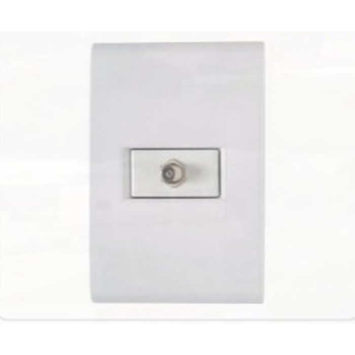 Tomada p/ TV conector coaxial Liz modular c/ placa branca Tramontina