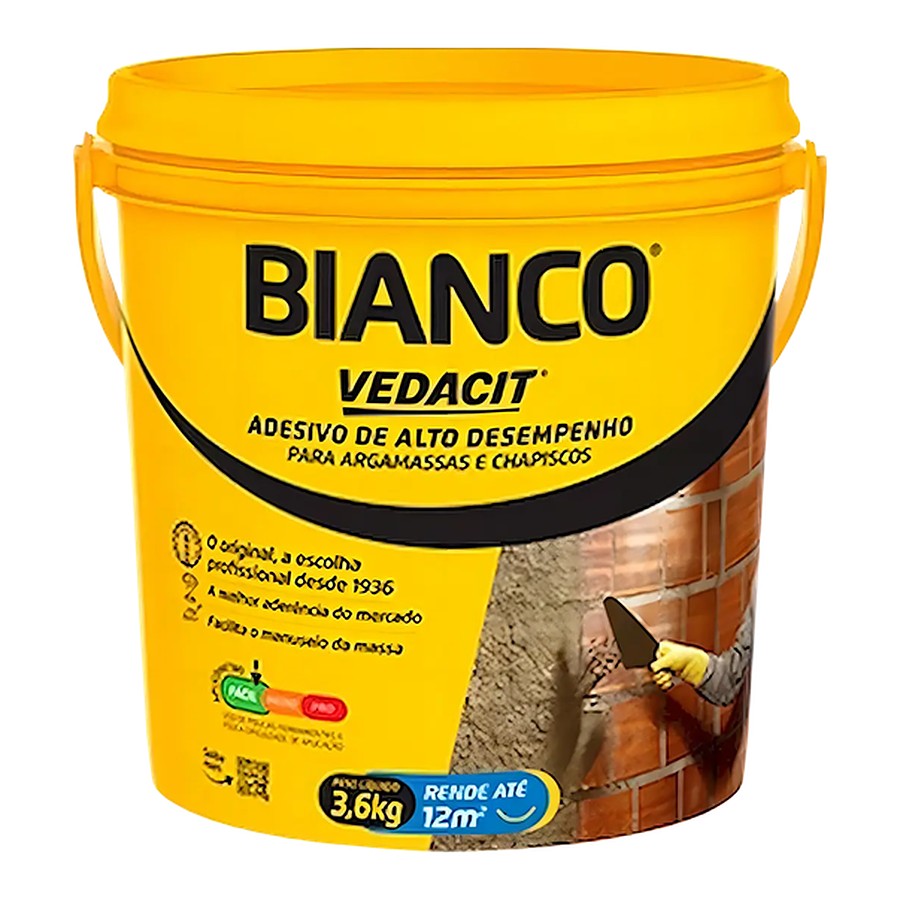 Bianco adesivo de alto desempenho p/ argamassas e chapiscos 3,6 L Vedacit
