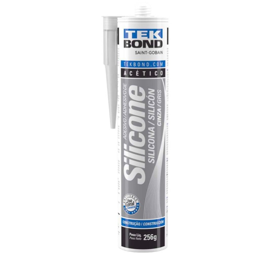 Silicone acético cinza 256 g Tekbond
