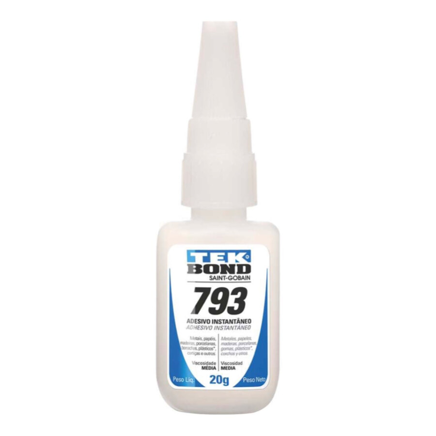 Adesivo instantâneo 793 cianoacrilato 20 g Tekbond