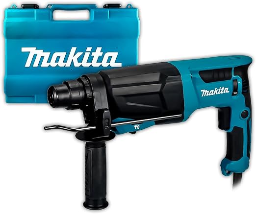 MAKITA Martelete Combinado HR2670 – 800W 3,0J 0-4.500 ipm Encaixe SDS PLUS Ferramenta 3 em 1 Punho Limitador Maleta Velocidade Variável Reversível Limitador Torque Dupla Isolação - 220V