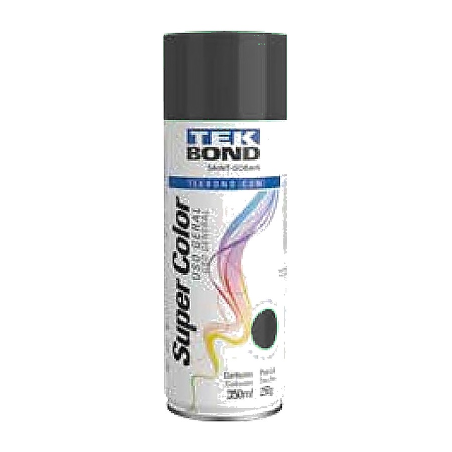 Tinta spray Super Color uso geral preto fosco 350 ml Tekbond