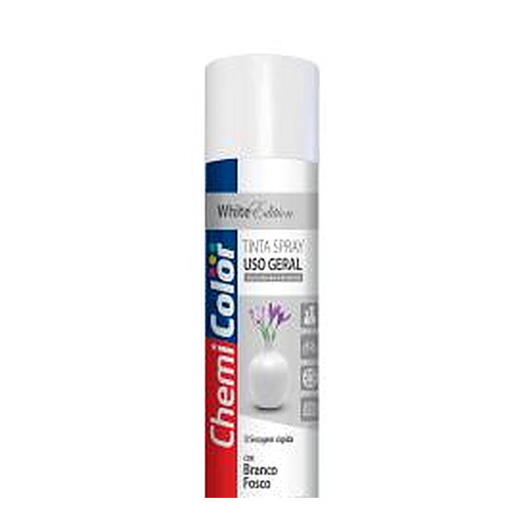 Tinta spray uso geral branco fosco 400 ml Chemicolor