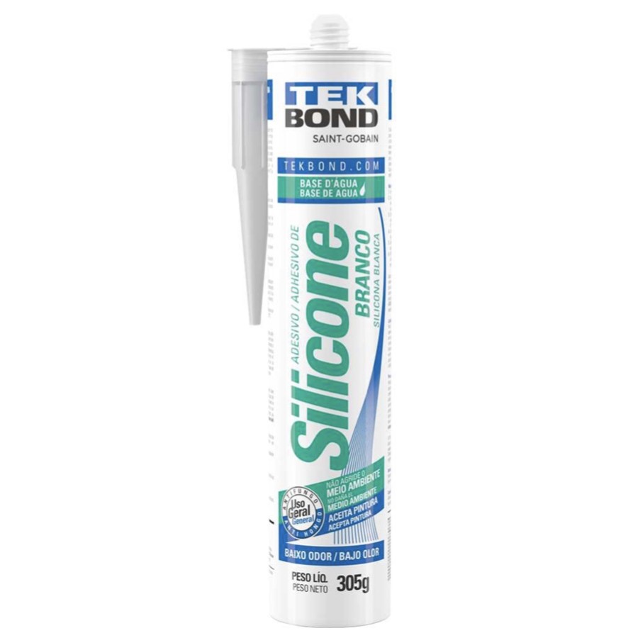 Silicone base d'água branco 305 g Tekbond
