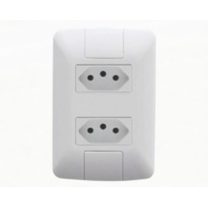 Tomada dupla 2P+T 20A Aria c/ placa branca Tramontina