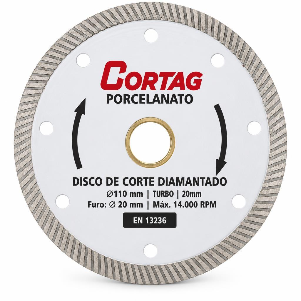 Disco de corte diamantado p/ porcelanato 110 mm Cortag