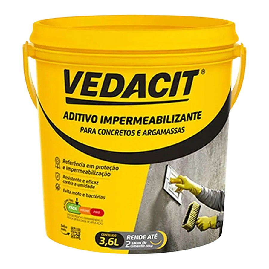 Aditivo impermeabilizante p/ concretos e argamassas 3,6 L Vedacit