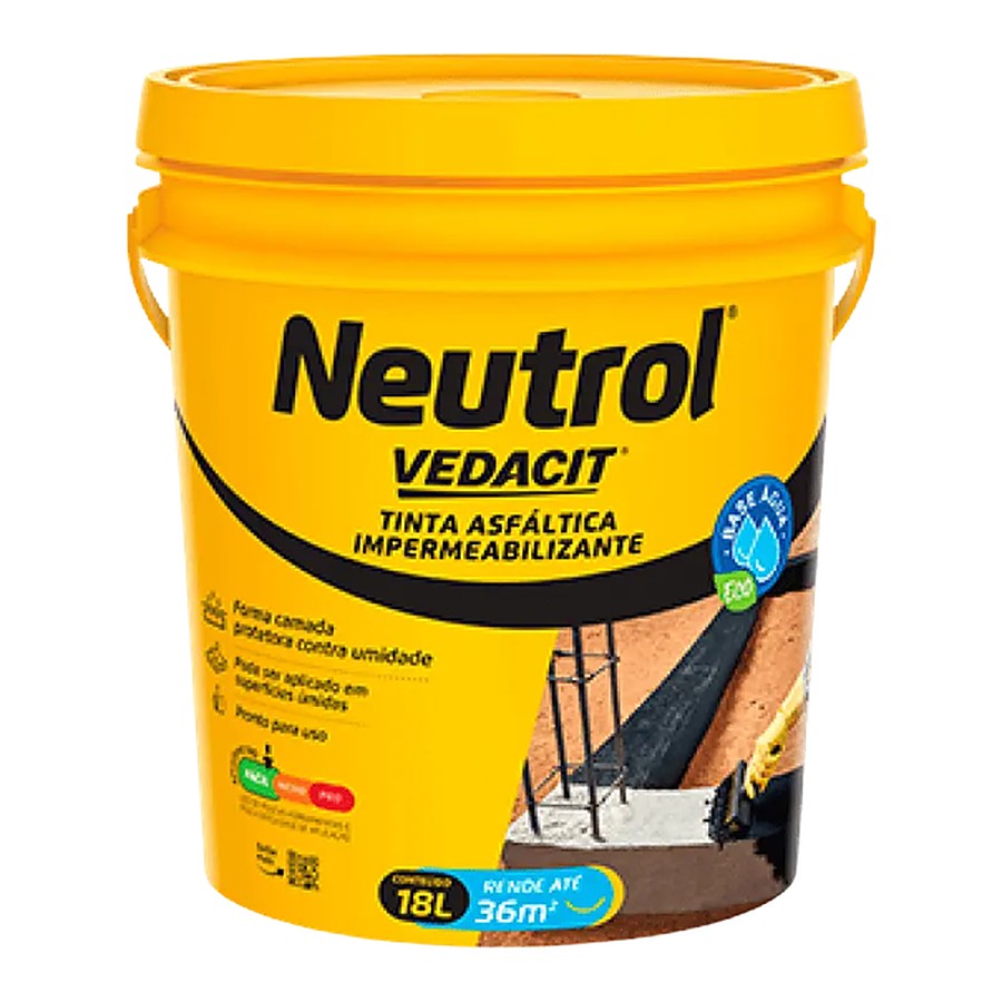 Neutrol tinta asfáltica impermeabilizante 18 L Vedacit
