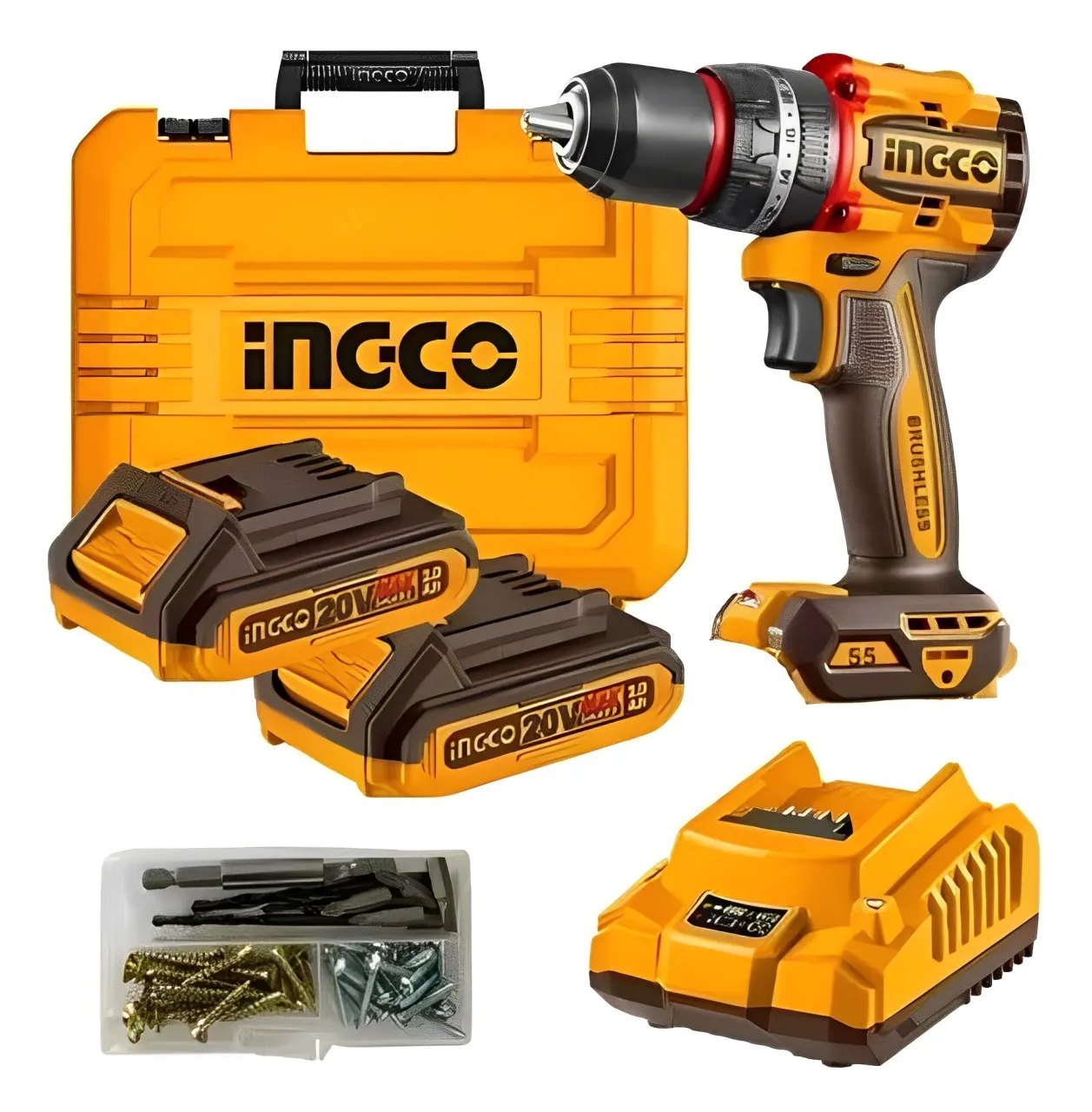 Parafusa/furadeira Imp 1/2 20v + 2bat 2.0ah Ingco - Cidli20558