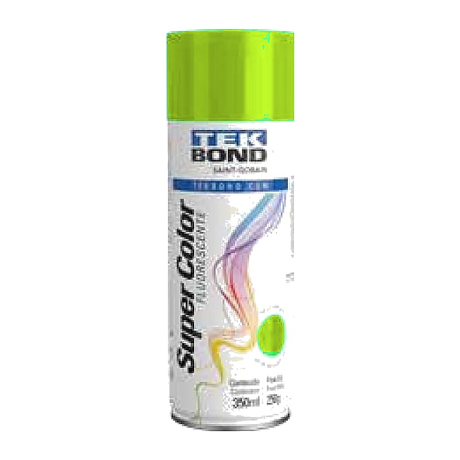 Tinta spray Super Color fluorescente verde 350 ml Tekbond