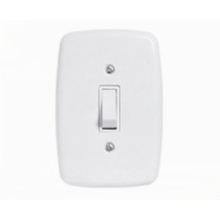 Interruptor 1 tecla simples 10A c/ placa Ideale embutir branca Pluzie