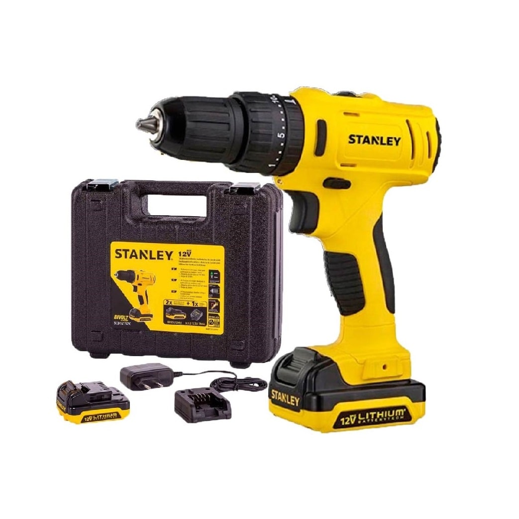 STANLEY Parafusadeira e Furadeira de Impacto de 3/8" SCD121S2K com 2 Baterias 12V e Maleta