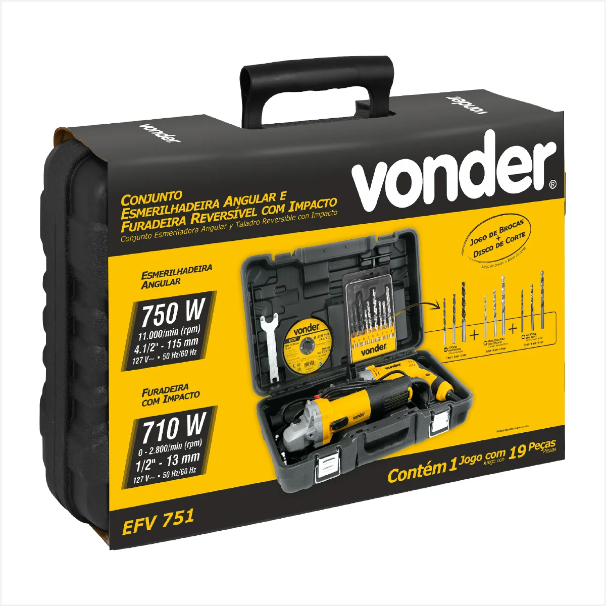 Esmerilhadeira + Furadeira de Impacto EFV 751 - Vonder