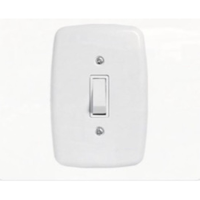 Interruptor 1 tecla paralela 10A c/ placa Ideale embutir branca Pluzie