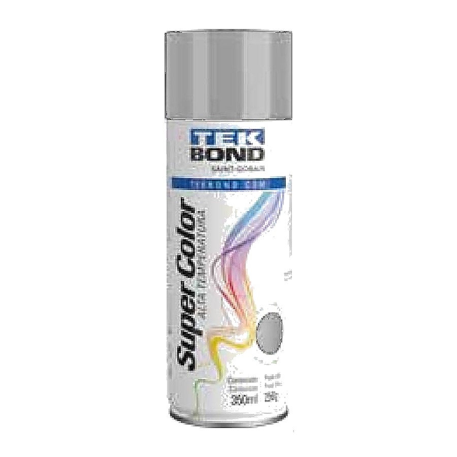 Tinta spray Super Color alta temperatura alumínio 350 ml Tekbond