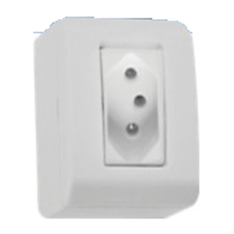 Tomada sobrepor 2P+T 10A Lizflex branca Tramontina
