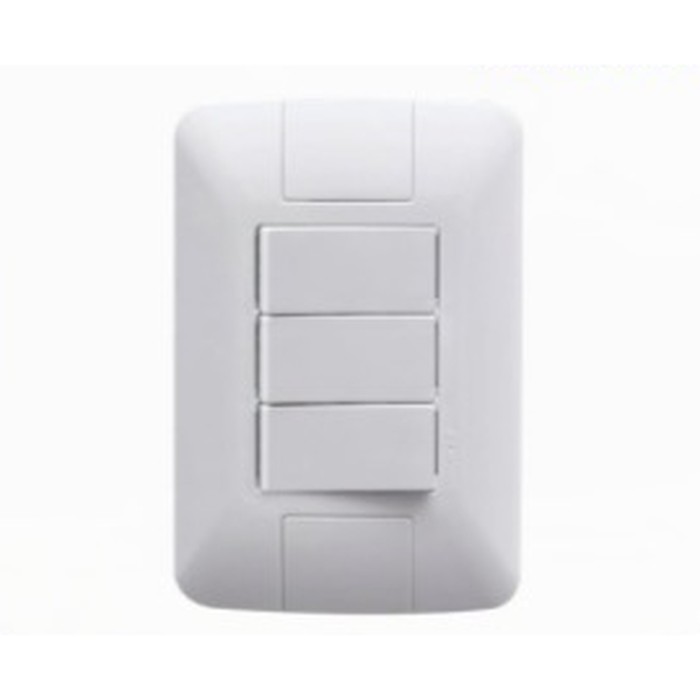 Interruptor 3 teclas simples Aria c/ placa branca Tramontina
