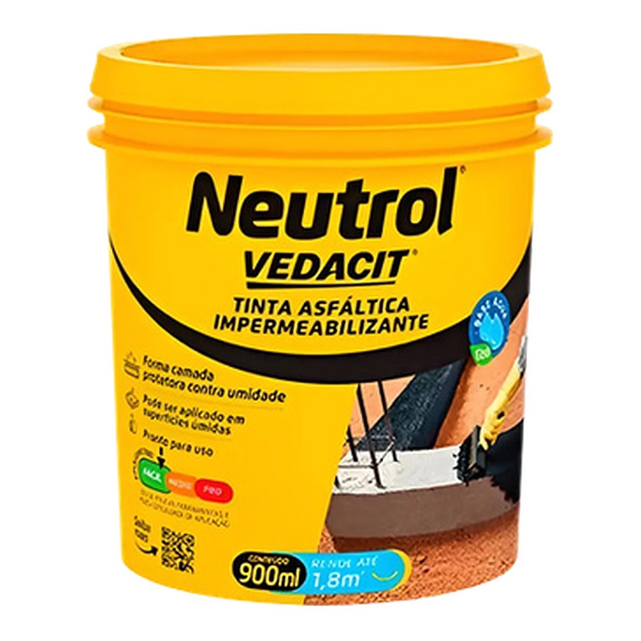 Neutrol tinta asfáltica impermeabilizante 900 ml Vedacit