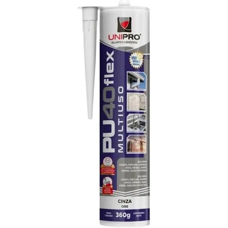 Selante PU 40 Flex multiuso cinza 360 g Unipro