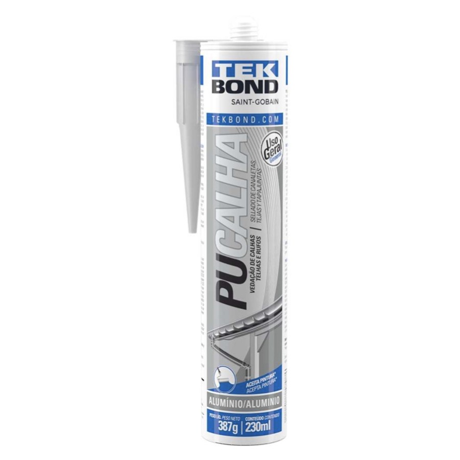 Veda calha PU alumínio 387 g / 230 ml Tekbond