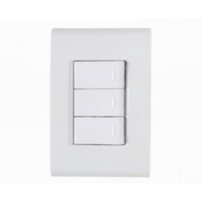 Interruptor 3 teclas simples Liz modular c/ placa branca Tramontina
