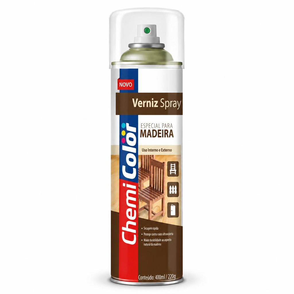Verniz spray para madeira mogno 400 ml Chemicolor