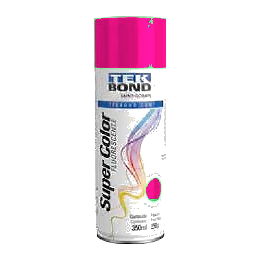 Tinta spray Super Color fluorescente rosa 350 ml Tekbond