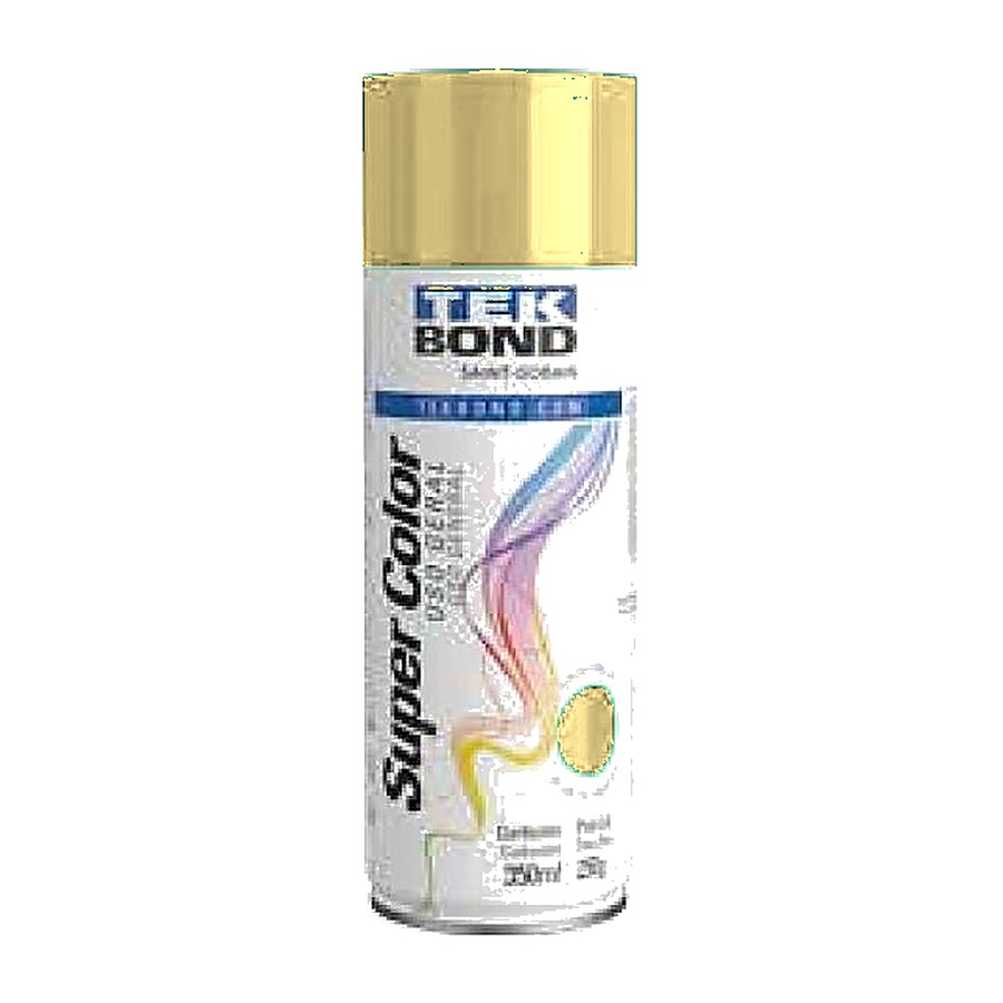 Tinta spray Super Color uso geral dourado 350 ml Tekbond