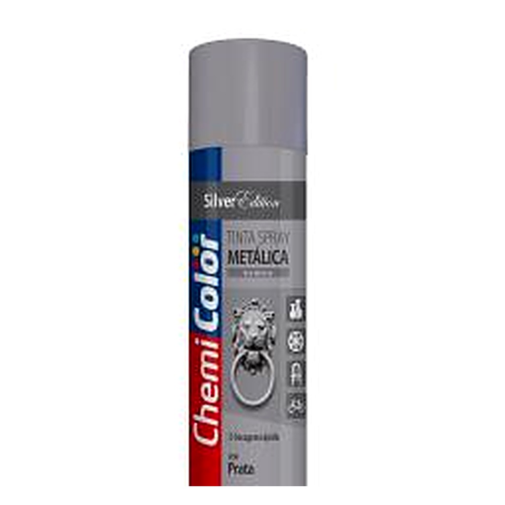 Tinta spray metálica prata 400 ml Chemicolor
